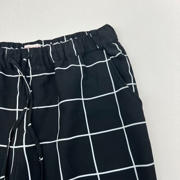 Merona Women’s Windowpane Jogger Dress Pants Black/White Size Medium Pockets - Picture 3 of 8